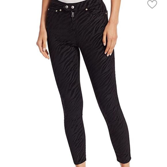 Rag & bone | Nina High-Rise Zebra-Stripe Ankle Skinny Jeans - Picture 1 of 10